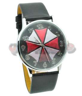 Brand New Umbrella Resident Evil leather Wrist Strap Watch QT1114 