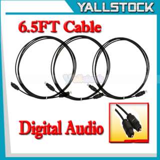 New 6.5FT Digital Audio Optical Fiber Optic Toslink Cable Black  