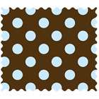 SheetWorld Blue Polka Dots Brown Woven Fabric   By The Yard