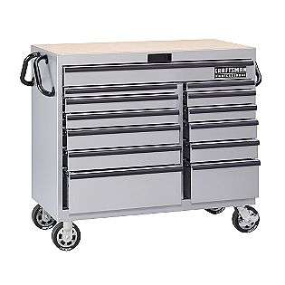 46 in. 13 Drawer Mobile Tool Cart   Silver  Craftsman Professional 