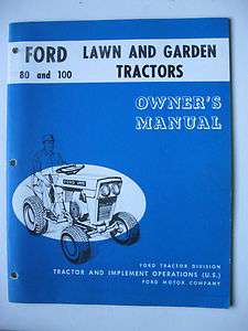 1960s FORD 80 & 100 LAWN & GARDEN TRACTOR OPERATORS MANUAL  