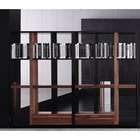 Bellini Modern Living Quaderna Open Bookcase in Walnut and Black High 