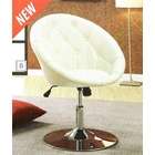   button tufted styling and chrome metal base with adjustable height