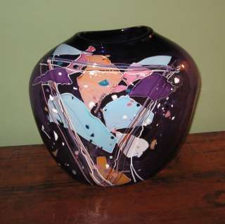 Modern Abstract Art Glass Vase by Stephen R. Nelson  
