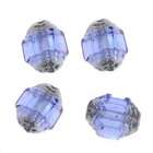   Glass 7mm Art Deco Cathedral Beads Sapphire Blue / Silver Ends (25