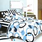 Blancho Bedding [Artistic Blue] Luxury 6PC Mini Bed In A Bag Combo 