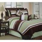 OctoRose King Size Micro Suede Olive Beige Embroidery Comforter Set