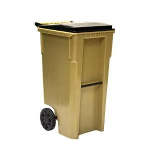  35 gallon granite color heavy duty outdoor trash can with 