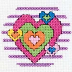   1st Stitch Counted Mini Cross Stitch Kit, Heart Arts, Crafts & Sewing