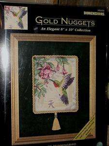 NIP DIMENSIONS GOLD NUGGETS EXQUISITE HUMMINGBIRD KIT 8X10 COUNTED 