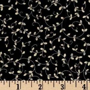  45 Wide Bits & Pieces Vine Black Fabric By The Yard 