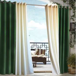   Solid Grommet Top Curtain Panel in Forest Green   Size 84 H x 50 W