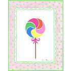   The Kids Room Rainbow Lollipop with Pink Bow Rectangle Wall Plaque