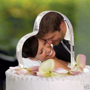 Heart Shaped Photo Frame Cake Topper Holds 2 Photos  