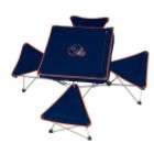 Picnic Time Portable Table with 4 Bench Seats Folds into Carrying Case 
