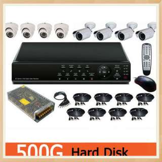   Camera H.264 CCTV DVR Security System Kit 500G Security Surveillance