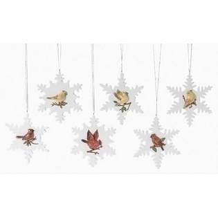   of 12 Natures Story Teller Cardinal on Snowflake Christmas Ornaments