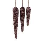 CC Christmas Decor Pack of 6 Eco Country Long Frosted Brown Pinecone 