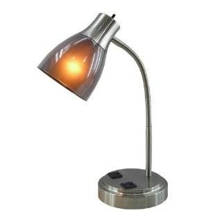 Lite Source LS 3649PB Excited Desk Lamp with Electric Outlets And Data 