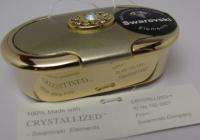 New Swarovski Crystal Elegant GOLD PILL BOX Case Oval 3 Compartment 