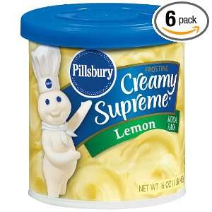 Pillsbury Creamy Supreme Lemon Flavor Frosting, 16 Ounce (Pack of 6 