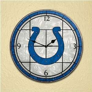  Indianapolis Colts Art Glass Clock