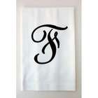   Cotton Huck Towel with Embroidered Letter Script   Letter V, Thread