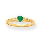 iBraggiotti Emerald Birthstone Baby Ring in 14k Yellow Gold