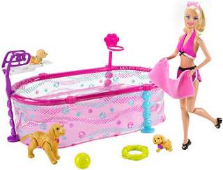 Barbie Puppy Swim School Doll Set   Mattel   