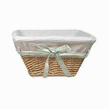 Badger Basket Natural Basket with White Waffle Liner and 4 Ribbons 