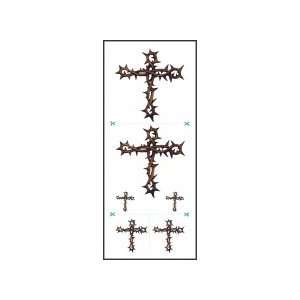  Water Transfer Tattoo Thorn Crosses(3 Pack) Health 