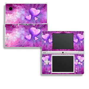 Nintendo DSi Skins Vinyl Decal Cover Purple Pink Hearts  