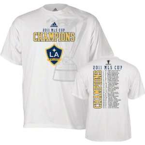 Los Angeles Galaxy White 2011 MLS Cup Champions Parade Poster T Shirt 