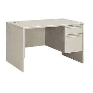  38000 Series Right Pedestal Desk, 3/4 Pedestal, Medium Oak 