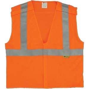 Safety Vest, ANSI Class 2, Color Orange, Mesh, 5 Point Breakaway, Size 