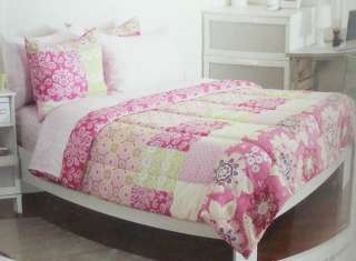   Damask Floral 5p TWIN Comforter Sham XL Sheet Set Pink Brown +  