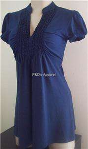 New Siren Lily Maternity Navy Blue Shirt Top Ruffle Blouse S M L XL 