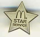 mcdonald s star service collectible hat lapel pin 