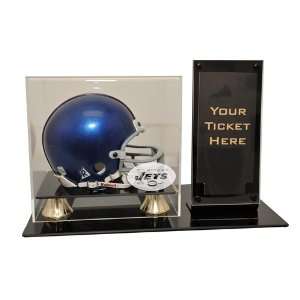 New York Jets Mini Helmet and Ticket Display Case Sports 
