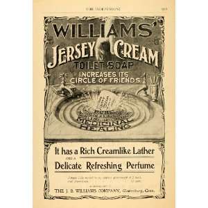  1898 Ad J.B. Williams Jersey Cream Perfume Toilet Soap 