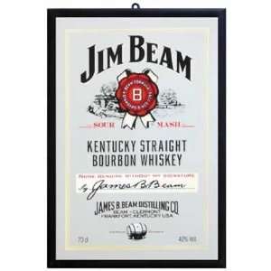  Jim Beam   Bar Mirror (Classic Logo) (Size 9 x 12 
