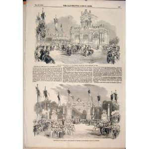   Paris Triumphal Arch President Tuilleries Print 1852