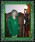 Shiny Green PVC vinyl hooded raincoat Slick