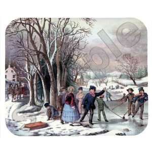    Currier & Ives Mouse Pad, Winter Pasttime
