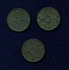 NETHERLANDS KINGDOM WARTIME ZINC 1 CENT COINS 1942, 1943, & 1944