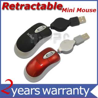 2Mini Retractable USB Optical Scroll Wheel Mouse For PC  
