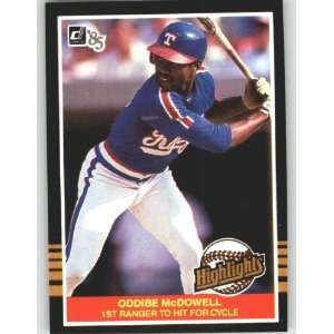  1985 Donruss Highlights #24 Oddibe McDowell   Texas Rangers 