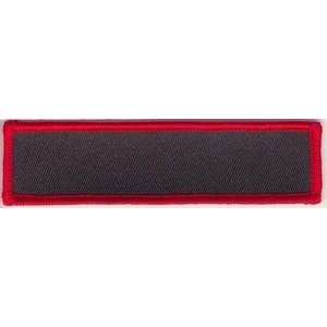 Blank Patch 4x1 Black Background, Red Border With Heat Seal Back For 