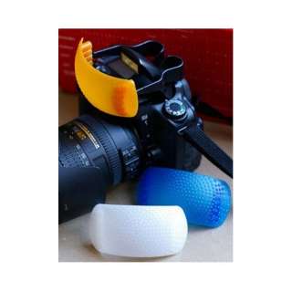   SLR Pop Up Flash Diffuser   White, Yellow, and Blue