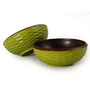  Enrico Products Avocado Mango Wood Side Salad Bowl   Set 